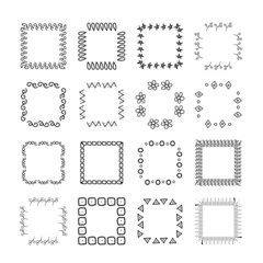 Collection of handdrawn frames. Unique frames for your design. Vector frames.