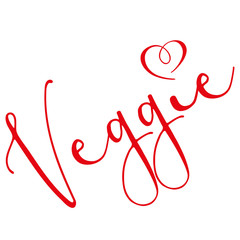 Veggie - Schriftzug mit Herz