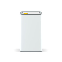 White Metal Square Tin can mockup for olive oil. Packaging for Tea or coffee