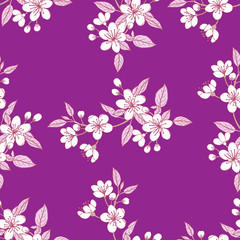 Seamless Pattern with Sakura