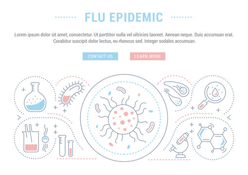 Website Banner and Landing Page of Flu Epidemic.