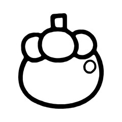 hand drawn mangosteen. cartoon vector and illustration