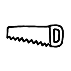 hand drawn saw. vector and illustration