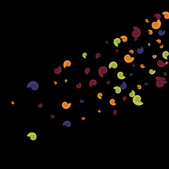 Vector Confetti Background Pattern. Element of design. Color spirals on a black background
