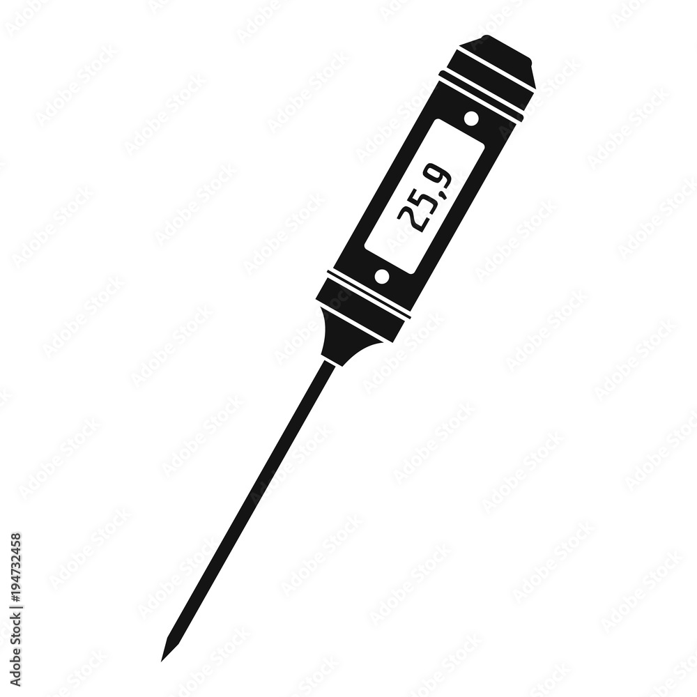 Poster thin thermometer icon. simple illustration of thin thermometer vector icon for web