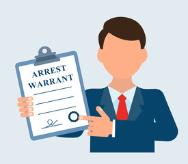 Ордер на арест. Документ.