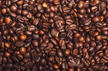 Roasted coffee beans can be used as a background