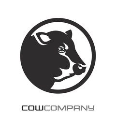 black silhouette of a cow in a circle logo