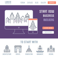 Website Banner and Landing Page of Building.