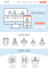 Obraz premium Website Banner and Landing Page of Architecture.
