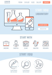 Fototapeta na wymiar Website Banner and Landing Page of Laboratory.