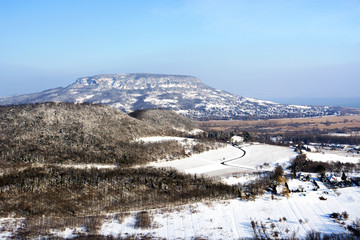 Fototapeta na wymiar Badacsony in wintertime at Lake Balaton, Hungary