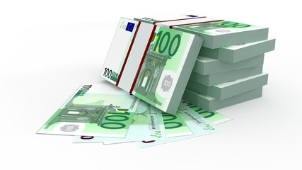 3d illustration of money isolated on white background