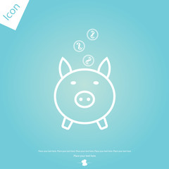 Piggy bank front line icon