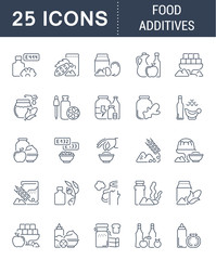 Set Vector Line Icons of Food Additives.