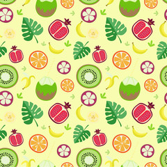 Fruity pattern on a colored background