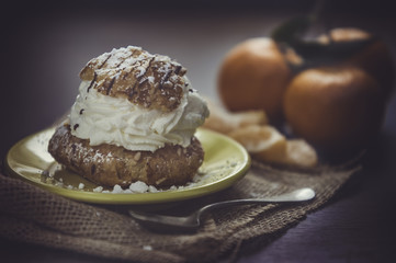 Chantilly con spicchi di mandarino