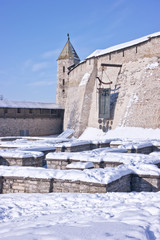 The ancient Kremlin in the city of Pskov