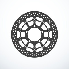 Vector motorcycle brake disc isolated