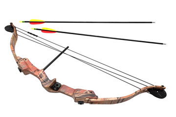 bow and arrow isolated on white