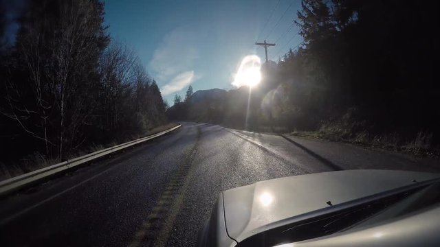 Mountain Road Driving Time-Lapse in Pacific Northwest