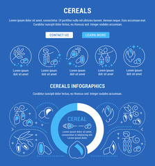 Naklejka premium Website Banner and Landing Page of Cereals.