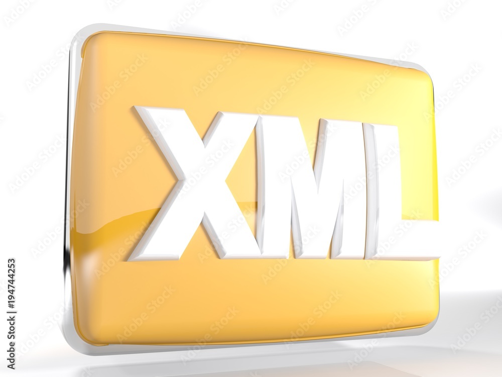 Poster xml orange box icon - 3d rendering