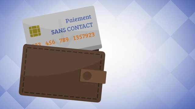 carte paiement sans contact fond bleu