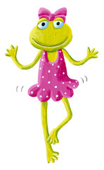 Funny cute frog ballet dancer
