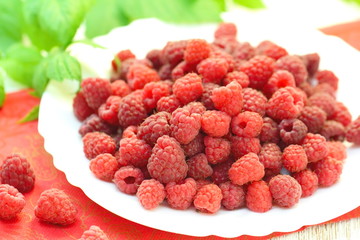 Fresh ripe raspberry