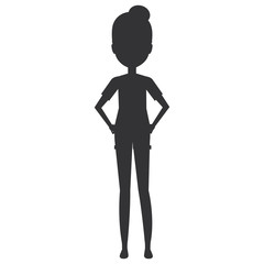 beautiful and young woman character vector illustration design