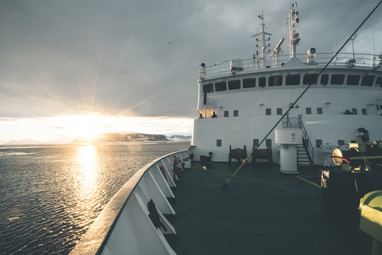 Sunset over Expedition Vessel - Antarctica