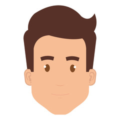 young man head avatar character vector illustration design