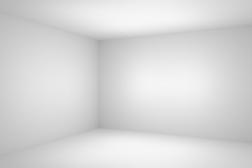 Abstract empty white room corner closeup