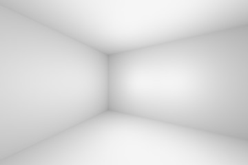 Corner of abstract empty white room