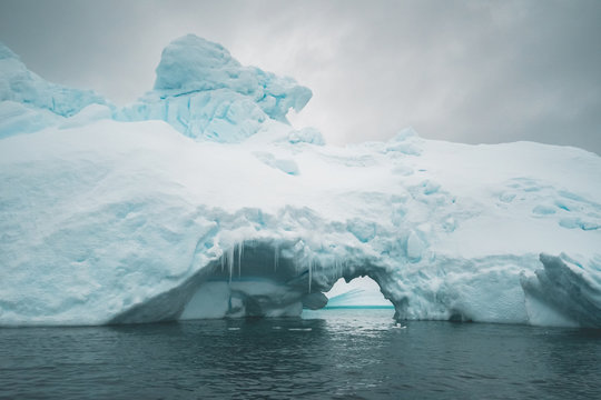 Tunnel in an Iceberg - Antarctica