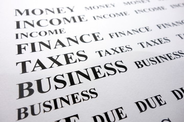 Obraz premium Business words list, abstract background concept