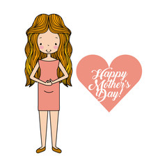 had drawn happy mothers day image emblem vector illustration design