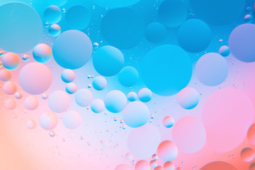 mixing water and oil, beautiful color abstract background based on circles and ovals