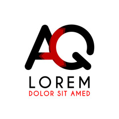 AQ Letter black logo with gradient arrow