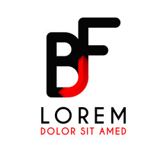 BF Letter black logo with gradient arrow