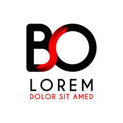 BO Letter black logo with gradient arrow