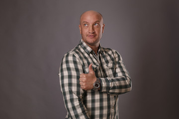 male portrait with a clock