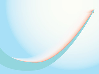 Obraz premium arrow graph goes up on a blue background