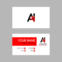 Modern Creative Business Card Template with AI ribbon Letter Logo
