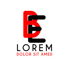 initial Letter EB with red Black and has rounded corners