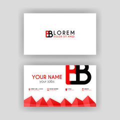 Simple Business Card with initial letter BB rounded edges