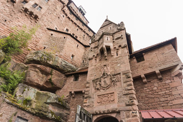 Obraz premium The Château du Haut-Kœnigsbourg, a medieval castle located Orschwiller, Bas-Rhin, Alsace, France, in the Vosges mountains just west of Sélestat