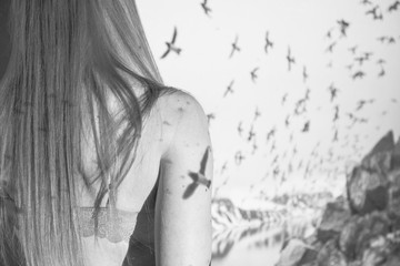 projection of the image on the maiden body