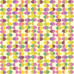 Spring theme seamless pattern of abstract easter eggs. Cheerful retro design for fabric, wallpaper, backgrounds and decoration.